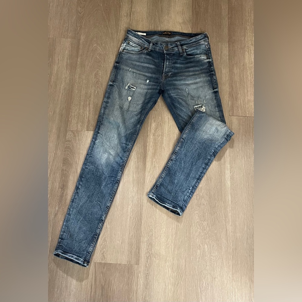 Jack & Jones Men's Faded Blue slim fit Jeans